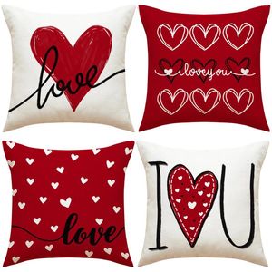 Pillow Lover Love Cover Red Letter Printed Protection