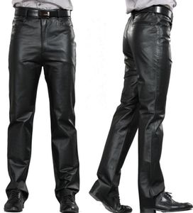 M7XL Plus Size Fashion Leather Pants Motorcycle Pants Men Only Leather Straight Men039S Flat Zipper Rigation2351994