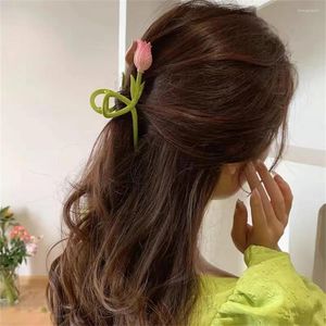 Clip per capelli colorati Accessori per tulipani 3D Clip floreale alla moda per donne 2 regali di gioielli artigli USD