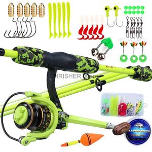 Boot Angelruten Sougayilang Angelrute und Reel Combo Spinning Angelrute und Spinnrollenfischerei Lure Lure Haken Volles Geschenk für Jungen girll231223