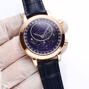 Automatische Rotation Full Star höchste Version Herren 44 mm Super Luminous Calendar Moon Phase Mond Vollmond Fehlen Sie alle Merkmale High Sapphire Tool Free Entfernungsgürtel1