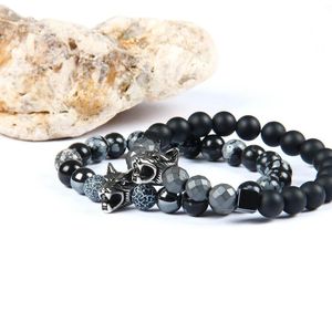 1PCS Biżuteria ze stali nierdzewnej 8 mm mieszanka kolorowe koraliki kamienne z wilkiem Spartan i fatima ręka Hamsa Bracelets2358