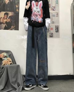 Men039s Work Work Wide Leg Pants Male Baggy Homme Cargo Jeans Loose Blue Color Mens CasuarePants PlusサイズSXL LJ202242875