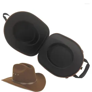 Storage Bags Hat Box For Cowboy Hats Hard Shell Travel Case Universal Size With Handle And Shoulder Strap Organizer