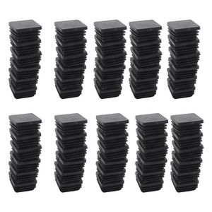 Tillbehör 200 st plast Square Blanking End Caps Tube Inserts 25mm x 25mm