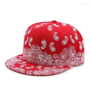 Ballkappen Bandana Baseball Cap Hats Mode Paisley Flachbraun Hip Hop Herren Frauen-Flat-Top-Performance Casual Hut