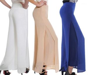 Summer Women Casual Side Split Chiffon Disco Pants sciolte pantaloni a gamba larga in alto con pantaloni hip hop palazzo plus size 6xl17481676