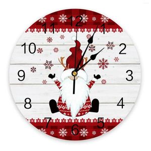 Orologi da parete natalizio fiocchi di neve gnome cereali in legno orologio moderno design moderno cucina appesa orologio arredamento per casa silenzioso