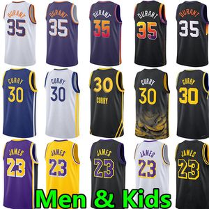 Men Youth Kids Stephen 30 Curry Basketball Jerseys 35 Kevin Durant 23 James Jersey City Wear 75th edition Children adults
