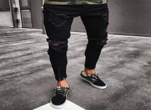Men039s Jeans Cool Designer Brand Black Jean Skinny Ripped Destriced Stretched Slim Fit Hip Hop Pants with Men56768101010