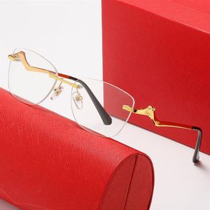 męskie okulary przeciwsłoneczne marka okularów przeciwsłonecznych dla kobiety lamparta nogi głowicy przezroczyste soczewki złoto srebrne okulary oryginalne pudełko gafas de 234u