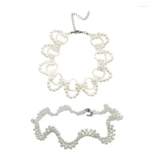 Choker Regulowany naszyjnik imitacja Perły Piękne koraliki Łatwe do noszenia wspaniałe dla kobiety