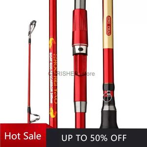 Boat Fishing Rods Telescopic Portable Fishing Rod Spinning Ultralight Hard Carbon Fishing Rod 1.8 M 2.1 M 2.4 M Red Three-section New Fishing PoleL231223