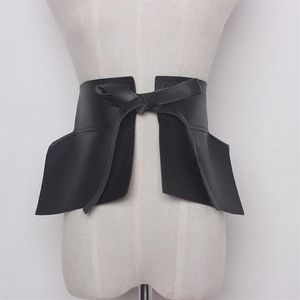 Sexig kvinnoklänning Bältesklänning Jeans Wild Black Bowknot Wide Belt Designer 3142022