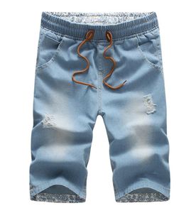 Men039s Jeans interi 2022 uomini corti di marca in cotone dritto strappato fori al ginocchio pantaloncini Jean denim elastico estate Style2924916