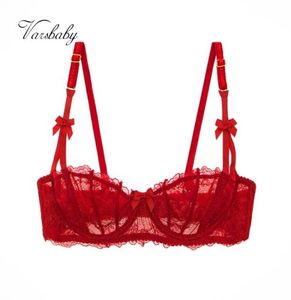 Bras Varsbaby Super Cute Sexy Half Cup Bra Bow Haftowane kwiaty bielizny panie bieliznę 2209011082055