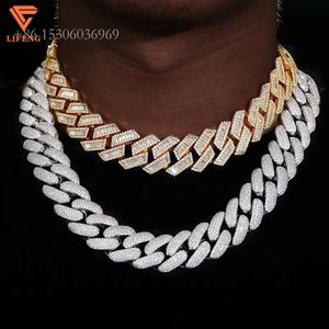 2024 nova chegada moda jóias popular s iced out vvs moissanite baguette diamantes 15mm hip hop cubana corrente colar masculino