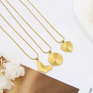 Hot Selling Stainless Steel Pendant Chain Round Snake Necklace Vacuum Gold Electroplating Customizable YS22 Cross border Instagram