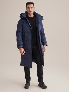 800 dicke 90 weiße Gänsedaunen, wind- und wasserdichte Winter-Herren-Outdoor-Daunenjacke mittlerer Länge