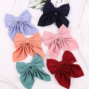 Hair Accessories Bow Clip Korean Net Red Knitted Ponytail Edge Sweet And Cute Girl Butterfly Duck Beak Solid Color Minimalism