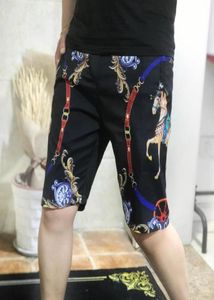 MEN039S Shorts 2021 Trendy Fashion Black Gold Casual Persönlichkeit Print Pferd Weißer Männer Bermuda Short3035291