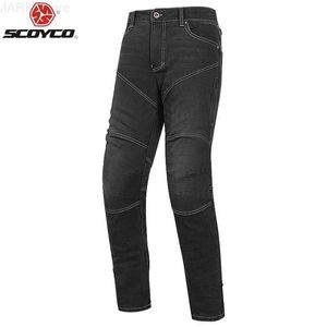 Odzież motocyklowa Scoyco Retro Motorcycle Pants Mężczyźni Letni oddychanie dżinsy moto motobiker Motocross Riding Spodnie mają ochronę kolana P075-2L231223