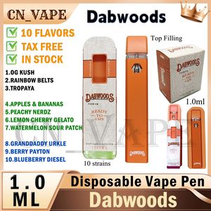 Dabwoods 1.0ml Tek Kullanımlık Vape Kalem Şarj Edilebilir E Sigara 280mAh Pil Boş 510 Buharlaştırıcı Kalem Kartuş Kutusu Paketleme Woods X Runts 1.0