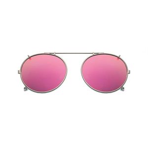 Polarized Round Clip On Sunglasses Unisex Pink Coating Mirror Sun Glasses Driving Metal Oval Shade Clip On Glasses uv4002222