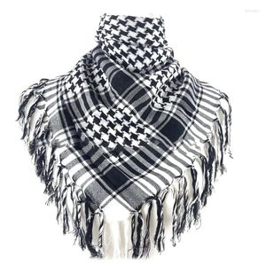 Accanlar Hafif Yetişkin Kafes Deseni Shemagh Scarf Çok Amaçlı Başörtüsü Ayarlanabilir Dini Açık Headwrap