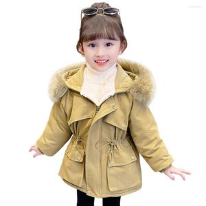 Вниз пальто Modx Fleece Parka Детские меховые карманы с капюшоном Луч теплые плюшевые густые детские хлопковые стеганые куртки для зимы для зимы