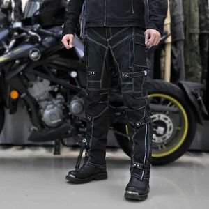 Abbigliamento motociclistico Nuovo motociclista in moto Anti-Fall Oxford Pants Oldtown Cowboy Knight Jeans Strip riflettenti Strisce Multi-task integrato Protectl231223