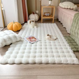 Nordic Soft Fluffy Faux Fur Living Room Area Carpet No-Shedding Plush Rugs for Bedroom Sofa Cushion Bedside Floor Mat Room Decor