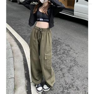 Women's Pants Autumn Drawstring Feet Tight Work Design Sense High Waist Slim Loose Versatile Wide Leg Long For Women