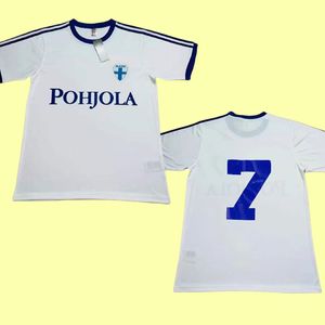 Retro 1982 Maglie da calcio Finlandia 23 24 Pukki Skrabb Raitala Pohjanpalo Kamara Sallstrom Jensen Lod National Team Shirts Uniform 82 83 Vintage Classical