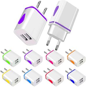 LED Wall Charger Dual USB 2 Ports Light Up Waterdrop Home Travel Power Adapter AC US EU Plug för Samsung LG HTC Tablet2123067