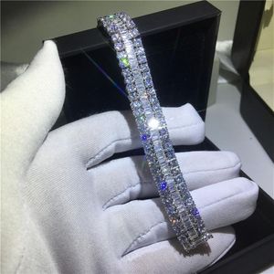 Pulseira de tênis de amantes feitos à mão 5a cubic zirconia branca cheia de ouro pilocas de noivado para mulheres acessórios de casamento198a