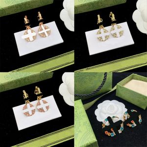 Lüks Vintage Pearl Circle Studs Küpe Halka G Serisi Altın Hoop Küpe Kadınlar Tasarımcı Takı Partisi Düğün Aşıkları için Hediye Kutu Seti ile Katılım