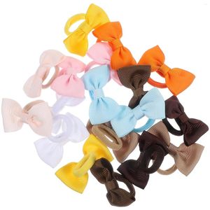 Bandanas 18 Pcs Linen Bow Headband Cute Hair Ties Bands Small Accessories Elastic Scrunchies Polyester Bows Baby Girl Retainer