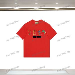 Xinxinbuy 2024 Men Designer Tee Tシャツドラゴンクリスマスツリーレター印刷