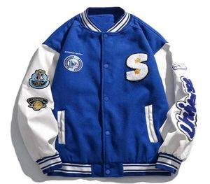 Men039s Jackets Spring Men Men Blue Varsity Bomber Jacket Мужская буква вышивая куртка колледжа Cavual London Baseball Jacke2480497