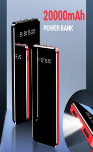 Güç Bankası 20000mAH Çift USB LED Ekran Flash Light 10000mAH Powerbank Taşınabilir Harici Pil Şarj Cihazı PoverBank8430012