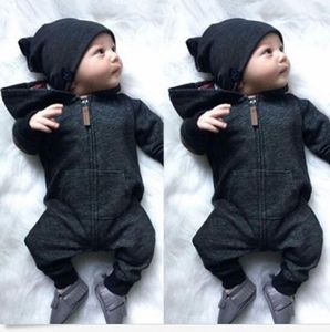 Dzieci bawełniane ubranie dziecięce zamek błyskawiczny rompers Rompers Toddler Girls Długie rękawie Jumpsuits Niemowlę