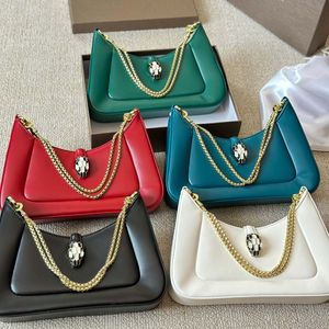 Designväska fashionabla lyxiga kvinnor handväska orm mönster läder dekorativ handväska färgglad ryggsäck plånbok bankettpåse
