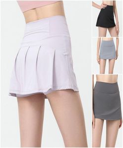 2023 Designer womens Tennis Skirts Pleated Yoga Skirt Gym Clothes Summer Women Anti glare Running Fitness Golf Pants Shorts Sports4001056
