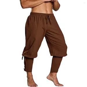 Мужские брюки пират для мужчин, винтажные брюки для косплея викингов с эластичной резинкой на талии, костюм в стиле ренессанс, одежда