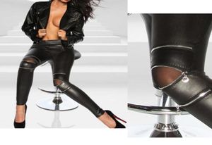 Czarne seksowne spodnie kobiety skóra chude zapytające legginsy stretch szczupłe spodnie dziewczęta odzież wysoka qaulity swobodne 2021 Women039s 2347109