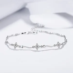 Очарование браслетов S925 Серебряное покрытие циркона цветочного браслета для женщин Элегантное ювелирное подарки для женщин Elegant Part