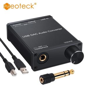 Fones de ouvido neoteck USB para conversor s/pdif coaxial digital para sinal analógico com o amplificador de fone de ouvido cartão USB Cartão de som