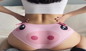 Original Söt tecknad Kvinnors trosor Pink Piggy Print Girly Underwear 3D Stereo Ear Lowwaist Sexig Hiplifting Seamless Female Bri235449219