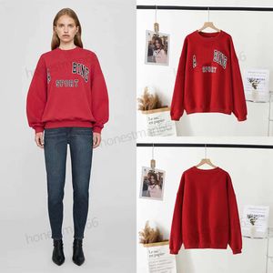 Felpe con cappuccio da donna Felpe da donna Designer Cotone Moda New Anines Lettera classica stampata Maglione pullover girocollo in pile casual rosso stampato